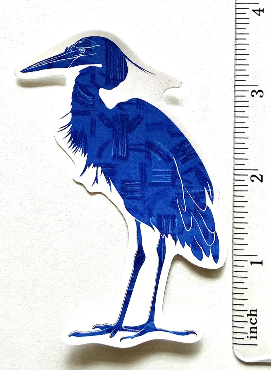 Blue Heron Sticker by Jacqueline Biang — photo 2 of 2