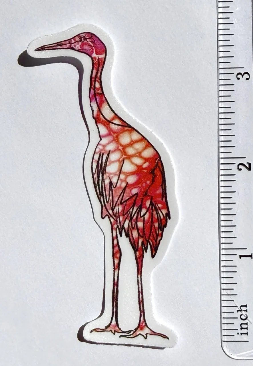 Standing Crane Sticker by Jacqueline Biang — photo 2 of 2