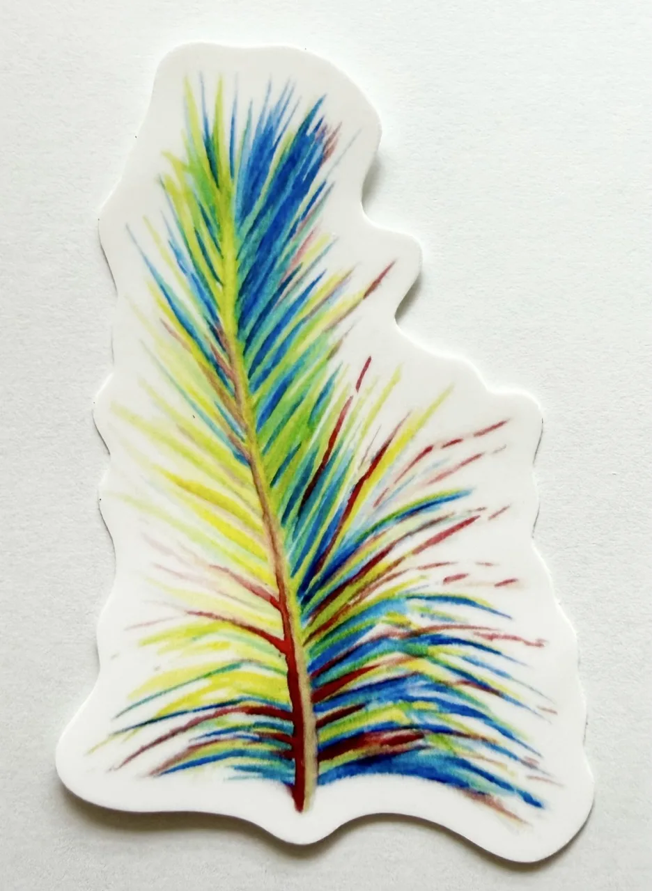 Watercolor Palm Sticker by Jacqueline Biang