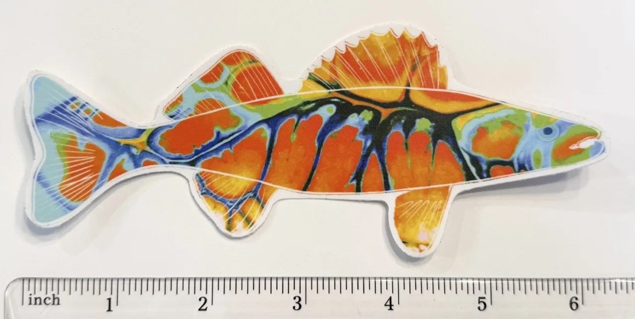 Wild Orange Walleye Sticker by Jacqueline Biang — photo 2 of 2
